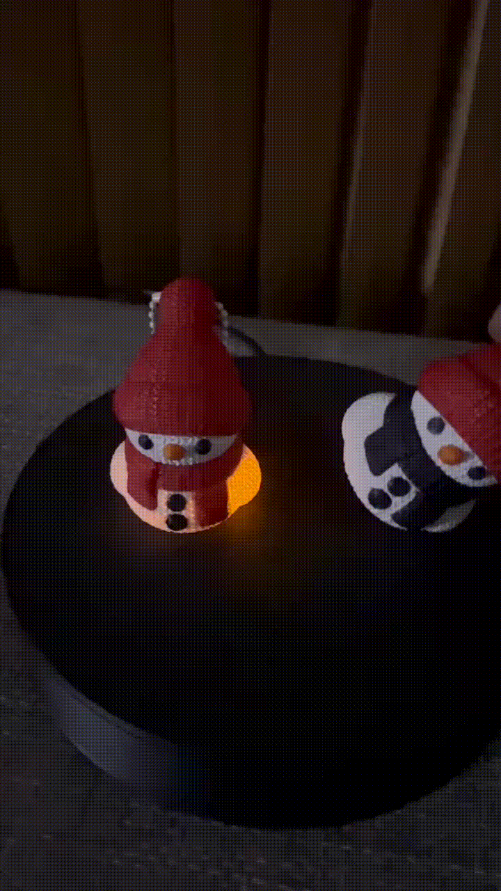 Modular Print Shiny Snowman Ornament