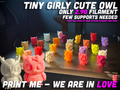 Tiny Girly Owl – Cute & Prints in under 15 Minutes