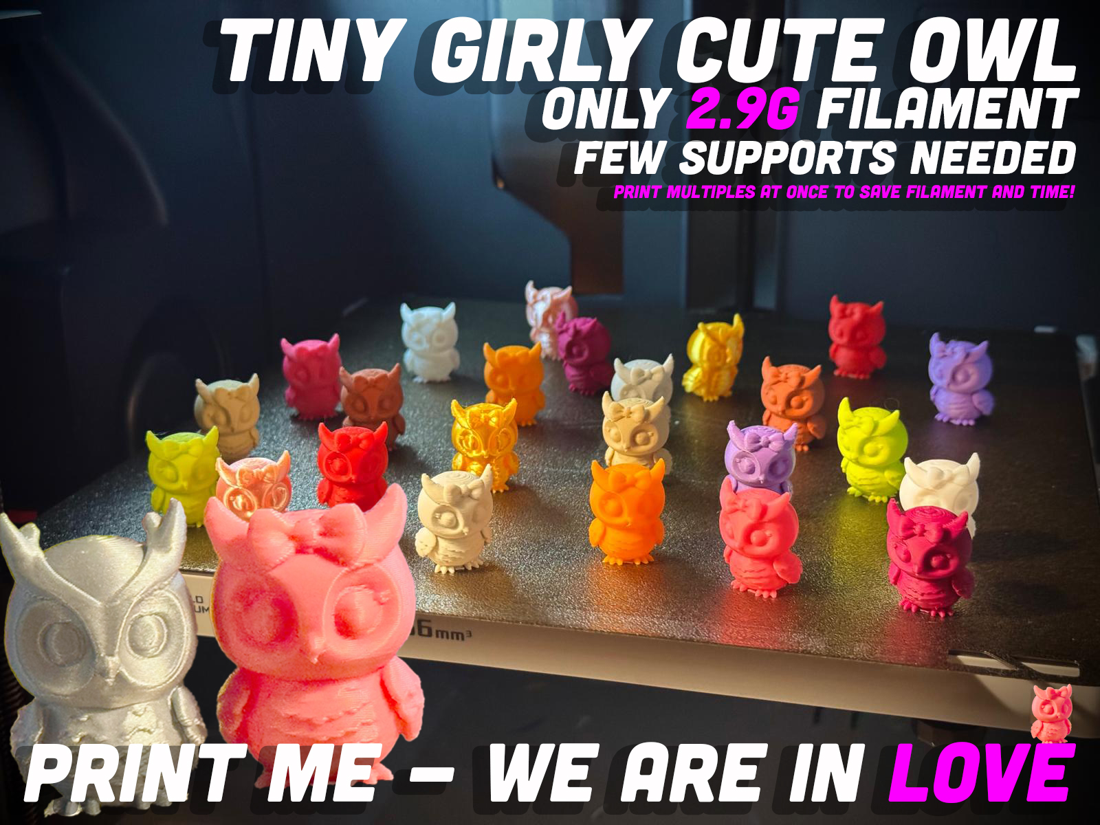Tiny Girly Owl – Cute & Prints in under 15 Minutes