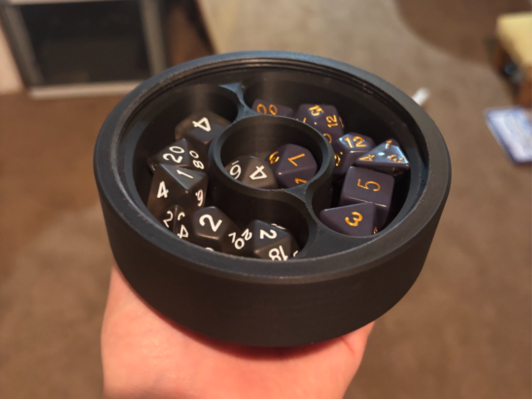 Simple Fully 3d printed Dice holder (DND, TTRPG)